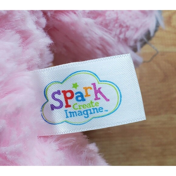 Spark Create Imagine Pink Rainbow Silver Unicorn 13" Plush Stuffed Animal Toy - Picture 7 of 8